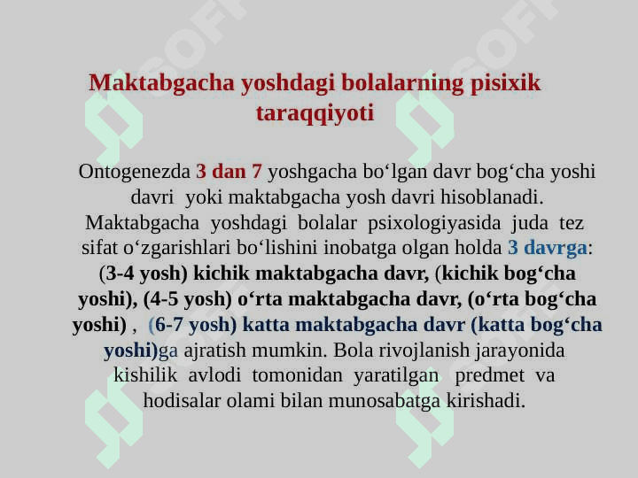 Maktabgacha yoshdagi bolalar psixik rivojlanishi (TAQDIMOT) 3