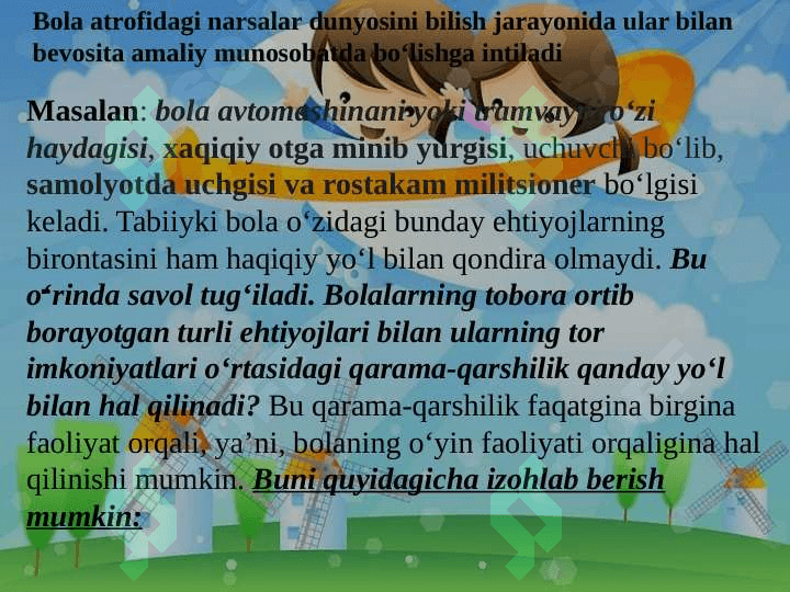 Maktabgacha yoshdagi bolalar psixik rivojlanishi (TAQDIMOT) 8