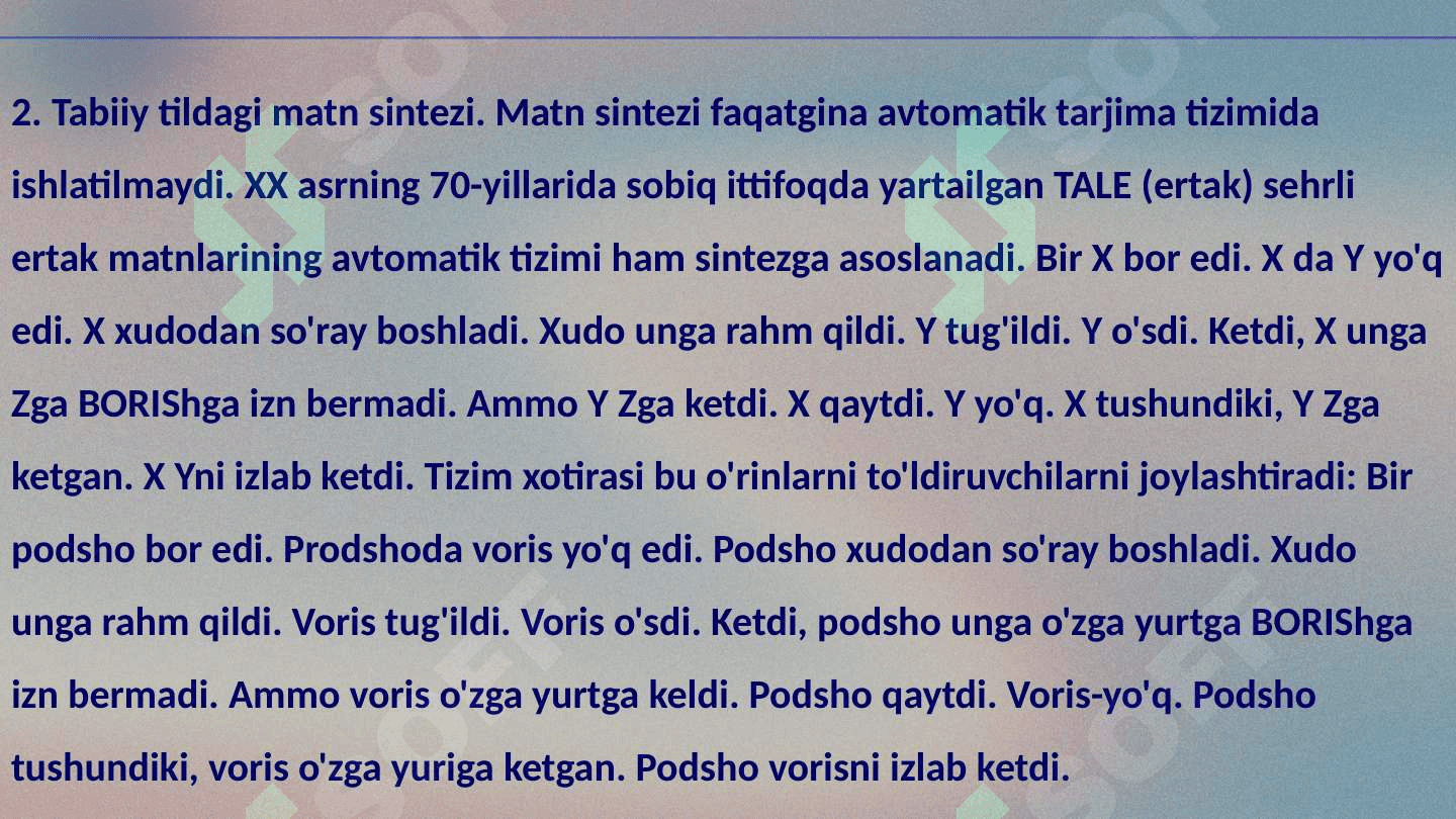 Kompyuter lingvinistikasining asosiy yo'nalishlari 6