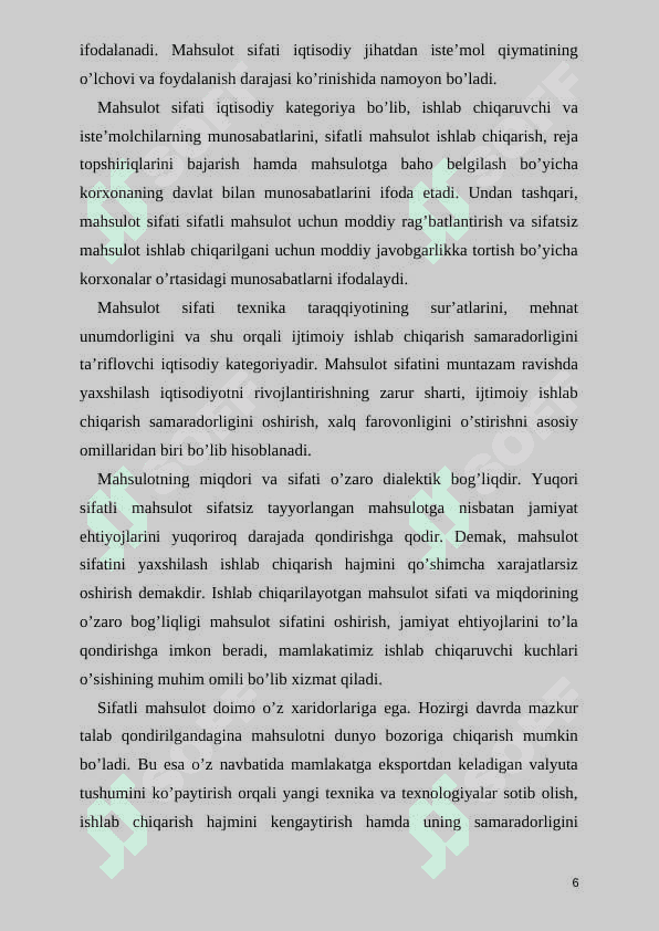 KORXONADA MAHSULOT SIFATI VA RAQOBATBARDOSHLIGINI OSHIRISH YO'LLARI 6