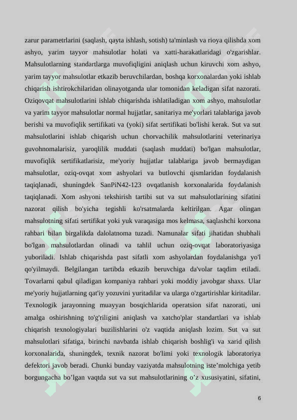 KORXONADA MAHSULOT SIFATINI  NAZORAT QILISH 6