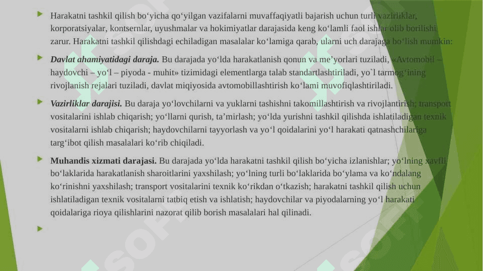 YO‘L HARAKATINI TASHKIL ETISHNING MAQSAD VA VAZIFALARI. 4