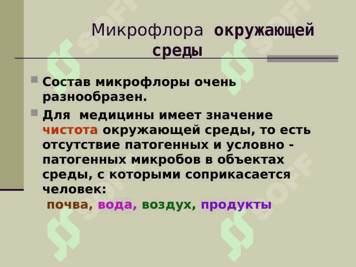 Экология микроорганизмов. санитарная микробиология. водная, почвенная и воздушная микрофлора 2