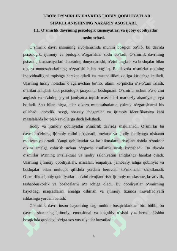 O'SMIRLARDA IJOBIY QOBILIYATLAR RIVOJLANISHINING IJTIMOIY-PSIXOLOGIK JIHATLARI 6