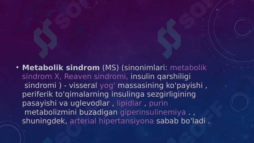 Metabolik sindrom belgilari, sabablari, tashxisi va davolash 2