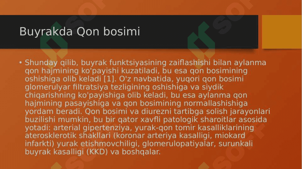 Arterial bosimning boshqariluvida buyraklarning roli 4