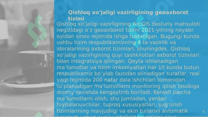 Raqamli agrosanoat platformalari va xizmatlari. 6