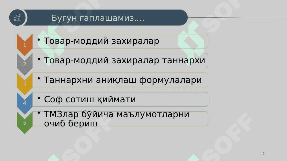 Товар моддий захиралар 2