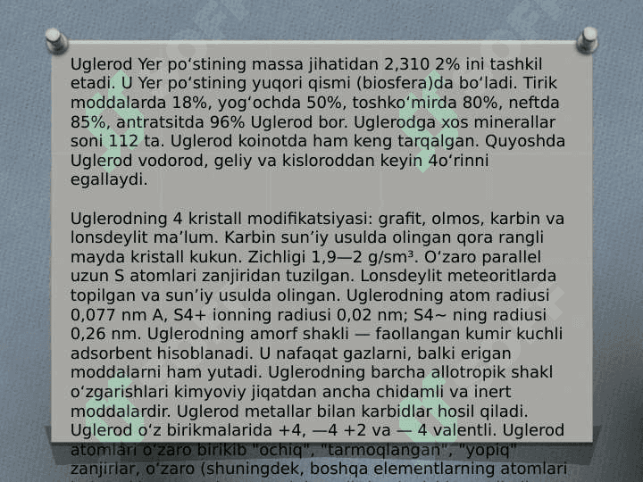 Uglerod birikmalari va xossalari 4