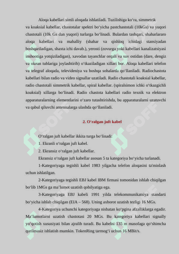 Elektrik aloqa kabellari 2
