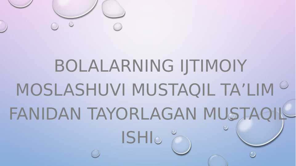 Maktabgacha ta’lim tashkilotlarida ijtmoiy pidogogik ishlari tashkil etish