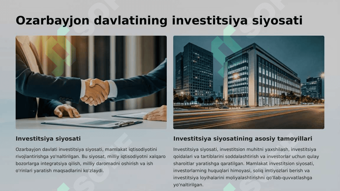 Ozarbayjon davlatining investatsiya tahlili 3