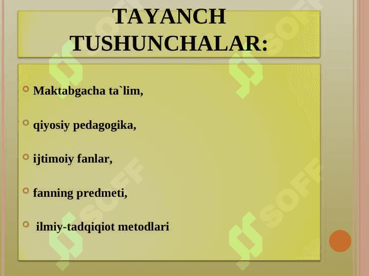 Maktabgacha ta’lim qiyosiy pedagogikasi  fani haqida umumiy tushuncha. Fanning maqsadi, vazifalari, mazmuni 4
