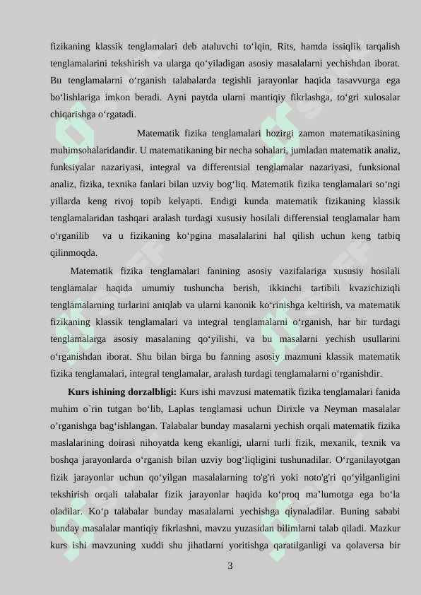 laplas tengamasi uchun Dirixle va Neyman masalalar. Grin funksiyasi 3