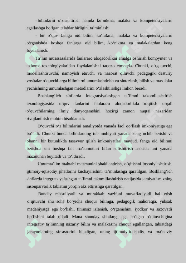 BOSHLANG‘ICH TA’LIMDA INTEGRATSIYANING MAQSAD VA VAZIFALARI 3