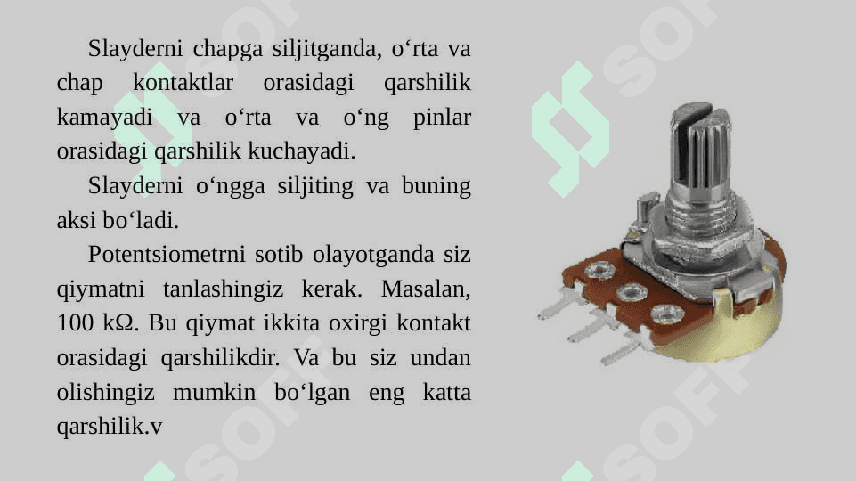 Potensiometr. Arduino orqali yorig‘lik diodini yoritish darajasini nazorat qilish. 7