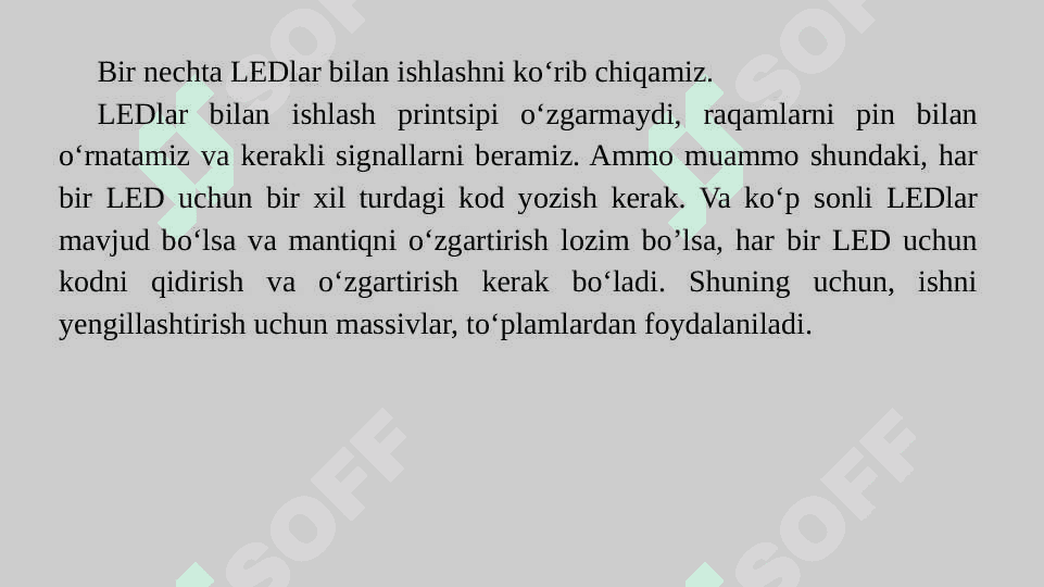 Potensiometrni xarakatlantirish orqali yonuvchi yorug‘lik diodlar sonini o‘zgartirish 3