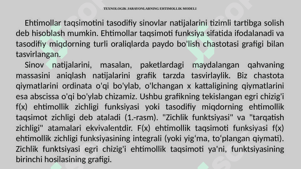 ТЕХNOLOGIK JARAYONLARNING EHTIMOLLIK MODELI 5