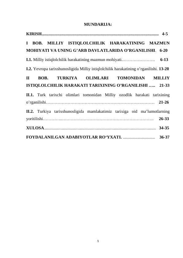 Turkiya olimlari tomonidan milliy istiqlolchilik harakati tarixining o’rganilishi 1