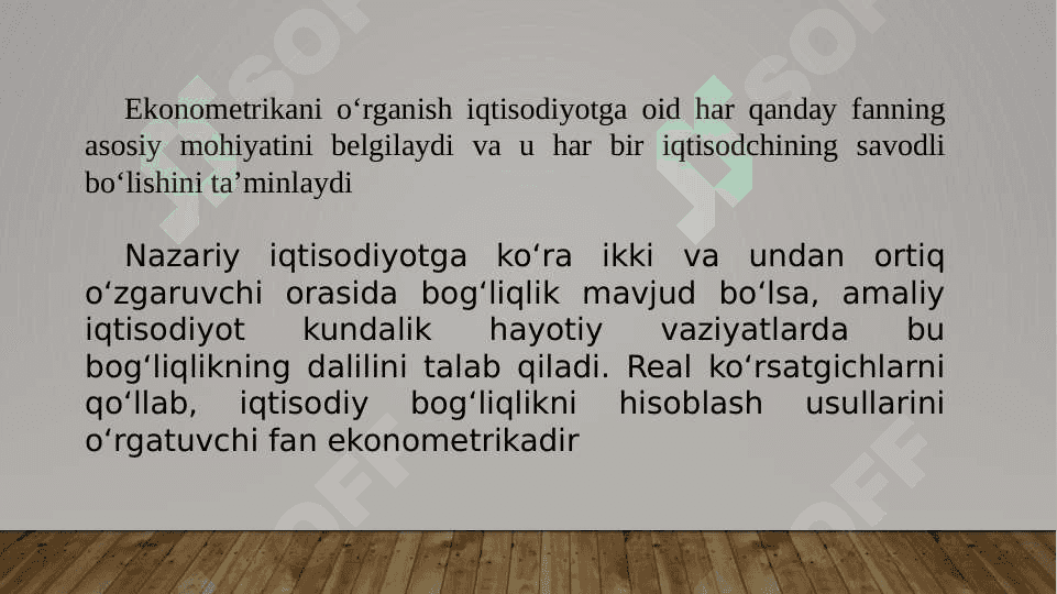 EKONOMETRIK MODELLASHTIRISH ASOSLARI 3