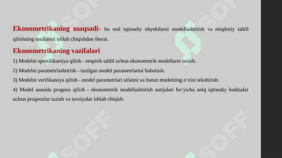 EKONOMETRIK MODELLASHTIRISH ASOSLARI 7