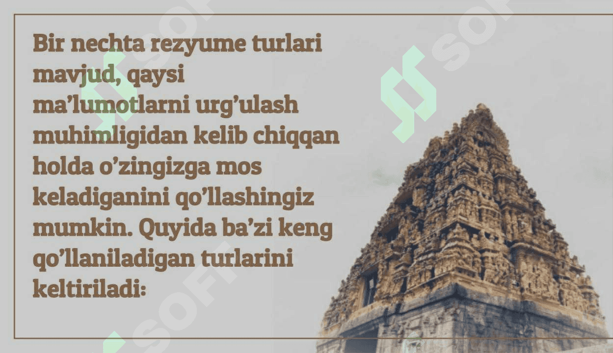Rezyume va uning turlari 4