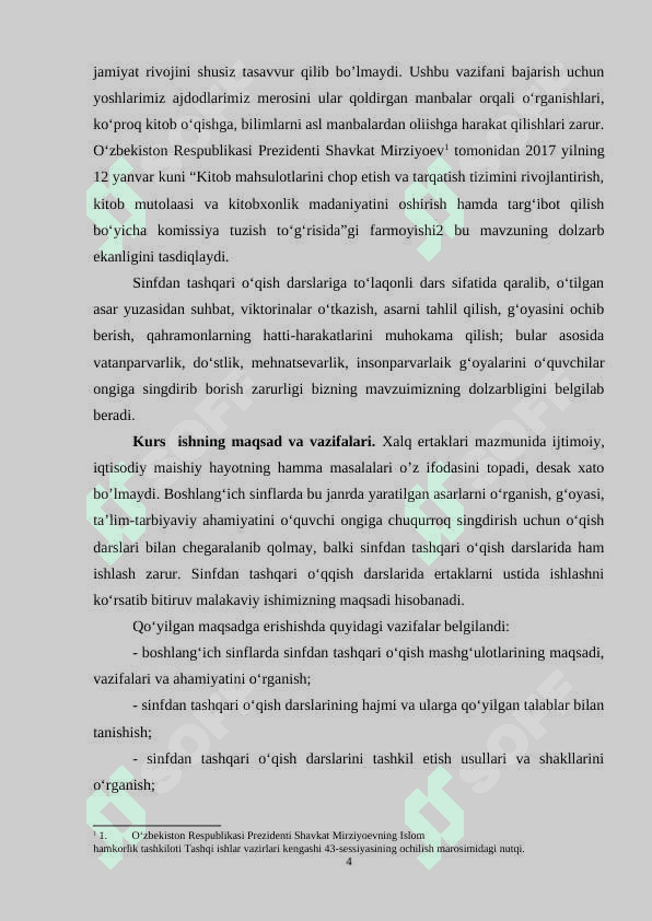 O'qish darslarida ertak o'tish uslubiyoti (4-sinf). 4
