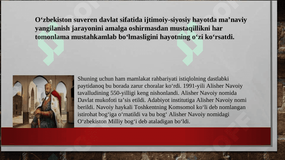 Mustaqillik yillarida O‘zbekistonning iqtisodiy, ma’naviy va madaniy taraqqiyoti 3