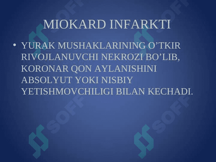 MIOKARD INFARKTI ETIOLOGIYASI, PATOGENEZI. MIOKARD INFARKTIDA QO’LLANILADIGAN DORI VOSITALARI 2