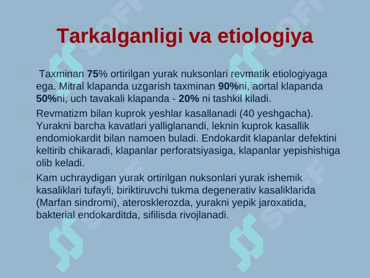 Yurak ishemik kasalligi etiologiyasi, patogenezi, klasifikatsiyasi va davolash usullari 2
