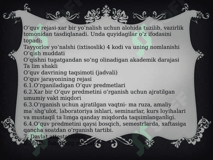 Kasb hunar ta`limining o’quv me`yoriy hujjatlari 4