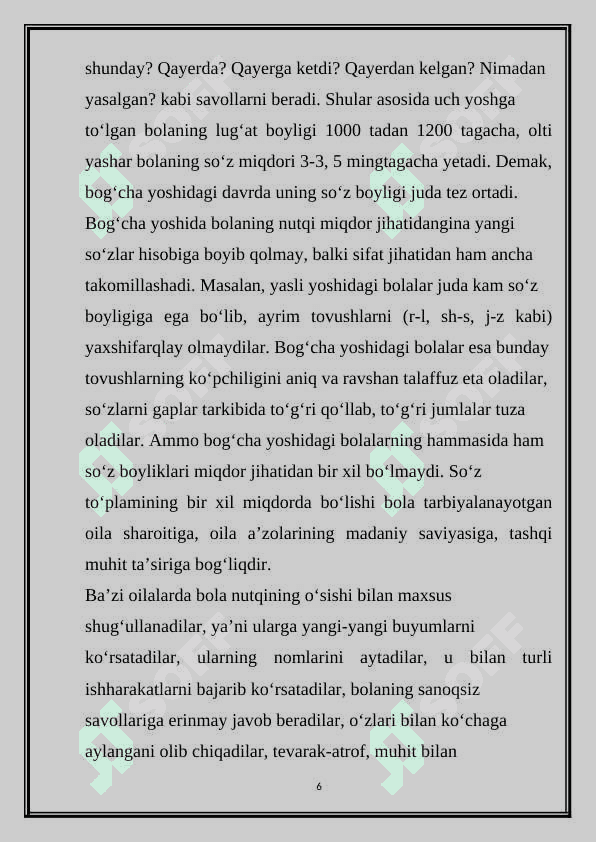 BOLALAR LUG'AT BOYLIGINI SHAKLLANISHINING ASOSIY BOSQICHLARI 6