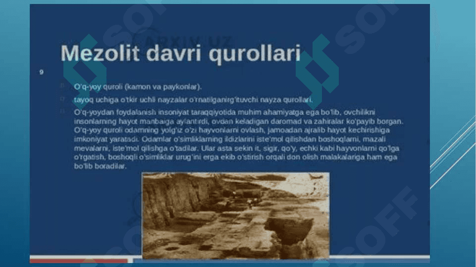 O'zbekiston xududida mezolit davrining hususiyatlari 2