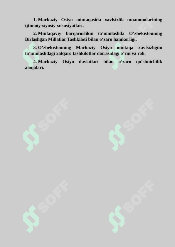 Markaziy Osiyoda tinchlik va barqarorlikni saqlashda O‘zbekistonning o‘rni 2