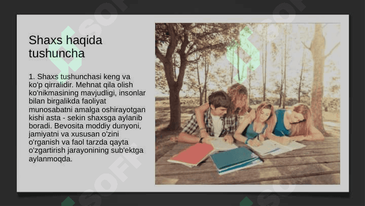 Shaxs tushunchasi keng va ko'p qirralidir 2