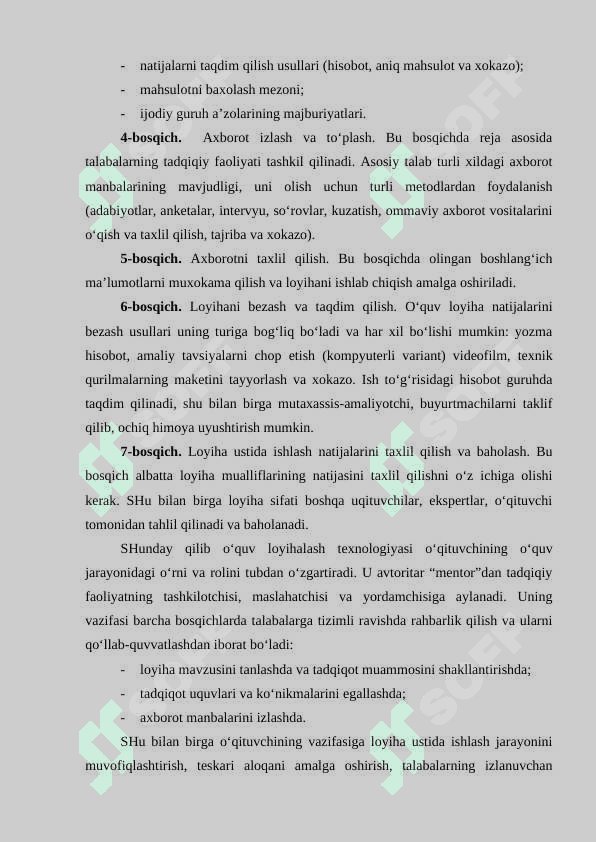 Ta’limning Loyiha texnologiyasi 5