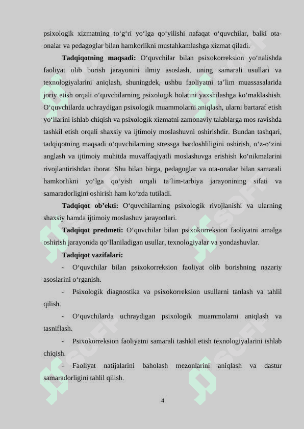 O‘quvchilar bilan psixokorreksion yo‘nalishda faoliyat olib borish 4