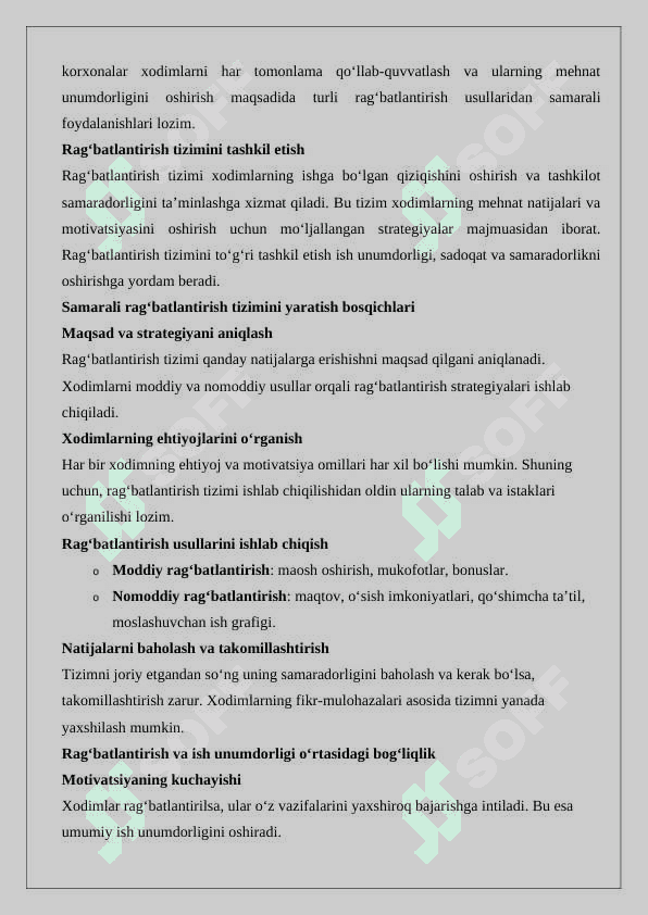 Mehnat uchun rag’batlantirish tushunchasi. 8