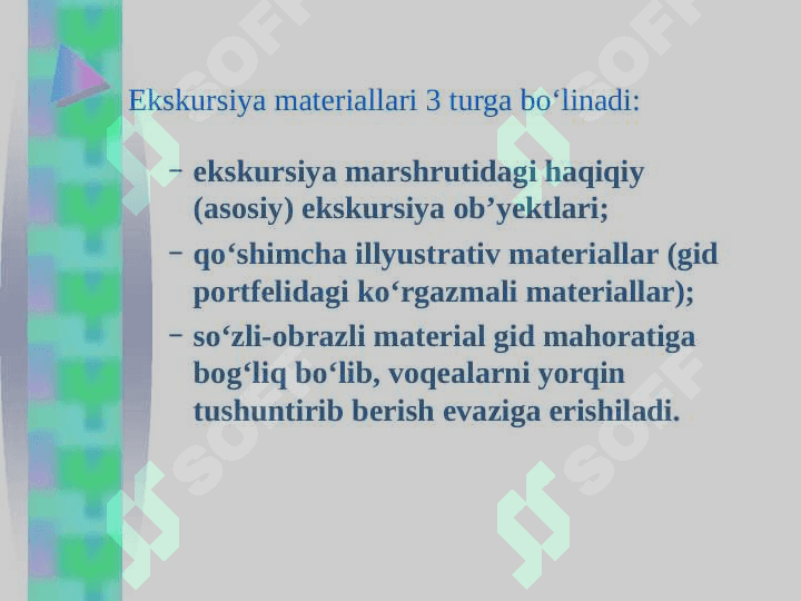 Ekskursiya turlari va ularni tashkil etish metodikasi 3