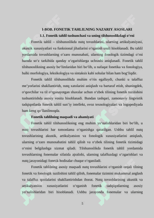 Fonetik tahlil ustida ishlash 5