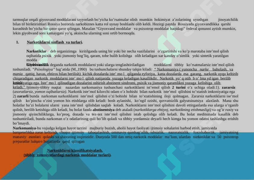 Giyohvandlik ijtimmoiy pedagogikada muammo sifatida 5