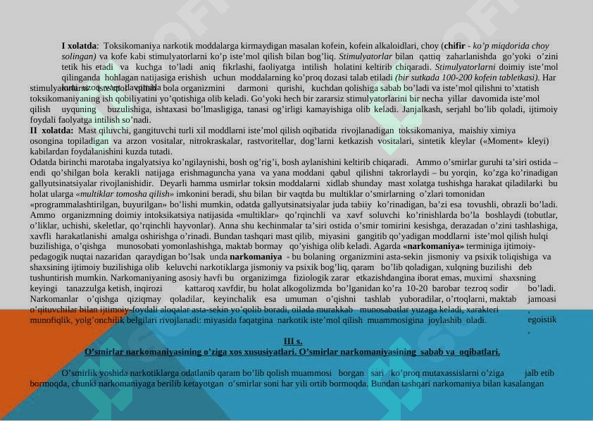 Giyohvandlik ijtimmoiy pedagogikada muammo sifatida 7