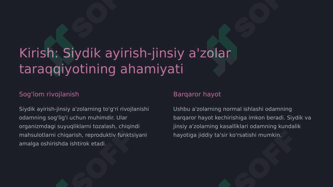 Siydik ayirish-jinsiy a'zolari taraqqiyotiga tashqi muhit omillarining ta'siri 3