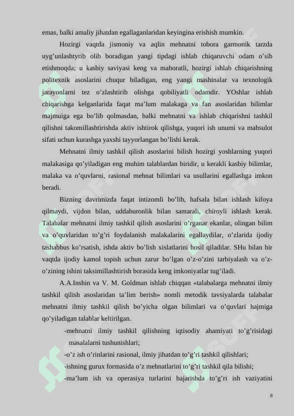 Kasb ta’limi praktikumi 8