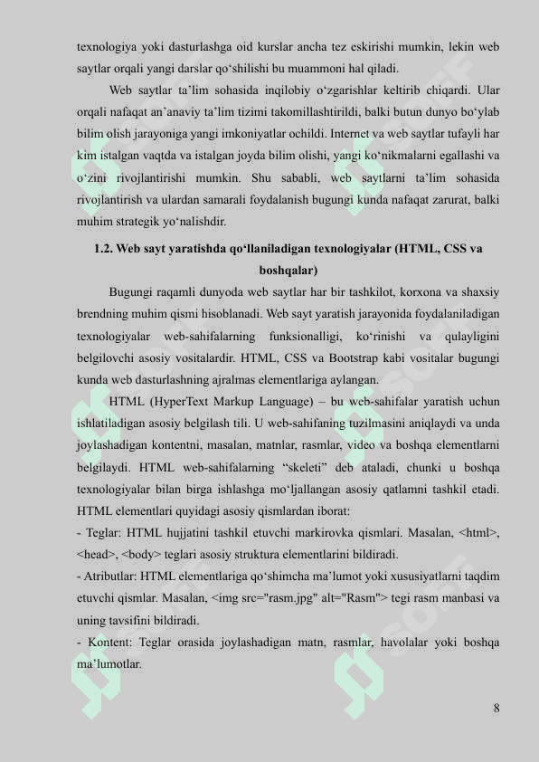 Kurs ishi Web Dasturlash "Uychi tumani 11-sonli maktab web sayti" loyhlash 6