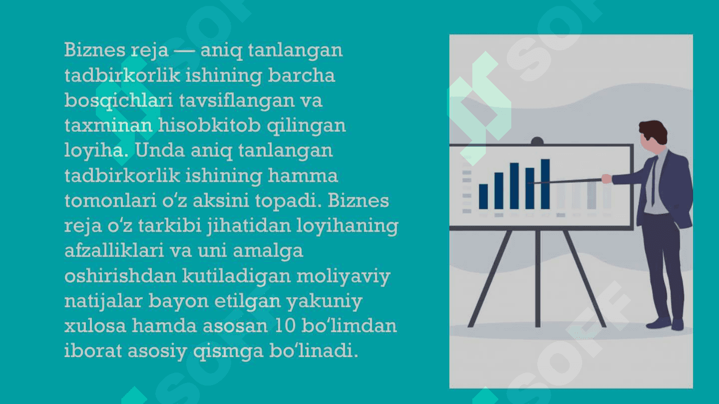 Biznes loyihada marketing rejasi. 2
