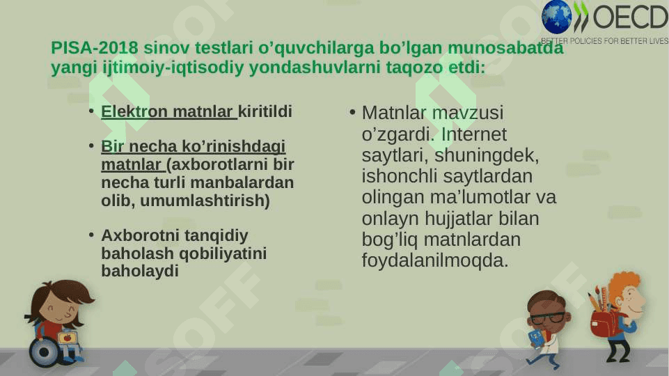 PISA matn tushunilishining rivojlanishi, o’qish strategiyalarining belgilanishi 6