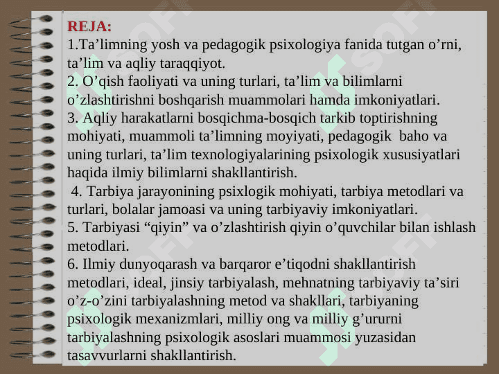 TA’LIM VA TARBIYA PSIXOLOGIYASI (taqdimot) 2