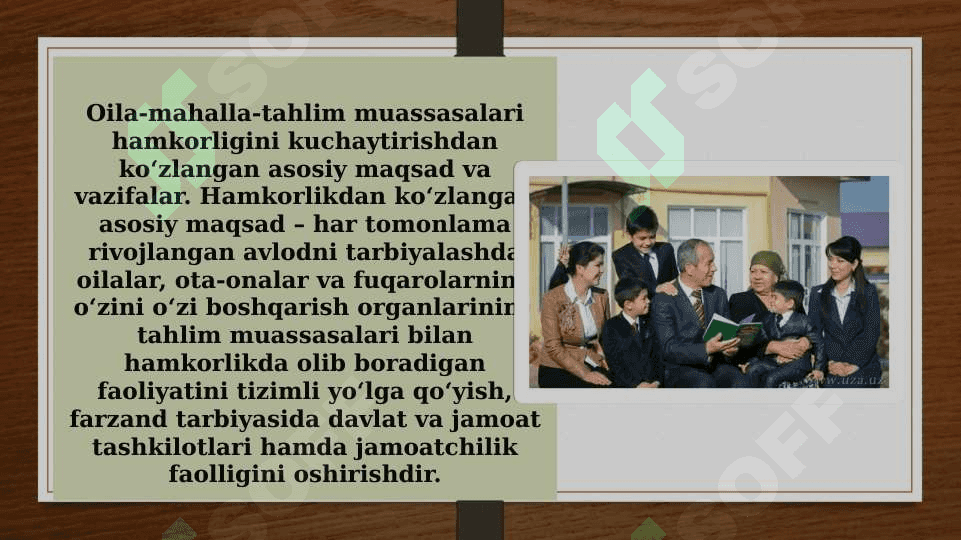 OILA, MAHALLA VA TA’LIM MUASSASASI IJTIMOIY-PEDAGOGIK HAMKORLIGI (taqdimot) 3