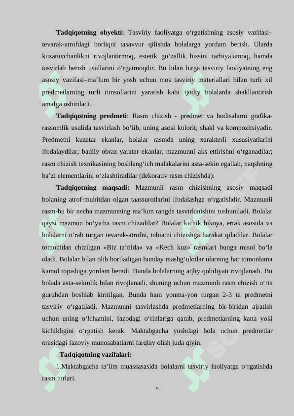 MAKTABGACHA YOSHDAGI BOLALARNI RASM CHIZISHGA O‘RGATISH 5